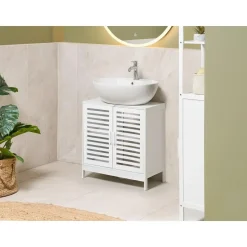 MISSOULA - Wastafelkast - Wit - Bamboehout