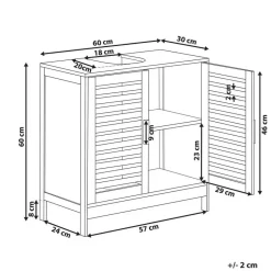 MISSOULA - Wastafelkast - Wit - Bamboehout