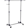 Mobiel kledingrek - verstelbaar - 1 rail en 2 haken - 87x165x44 cm - zilvergrijs