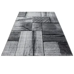 Modern Design Vloerkleed Parma - Zwart/Grijs - Laagpolig 200x290 cm