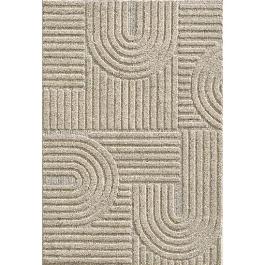 Modern Japandi Vloerkleed - Beige - Boho Scandinavisch - 160x230 cm Laagpolig