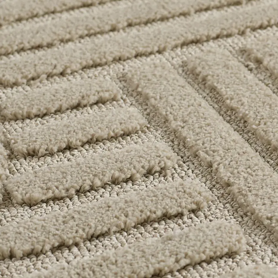 Modern Japandi Vloerkleed - Beige - Boho Scandinavisch - 160x230 cm Laagpolig