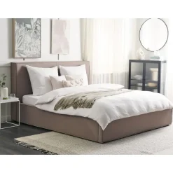 MOISSAC - Bed - Taupe - 180 x 200 cm - Polyester