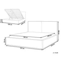 MOISSAC - Bed - Taupe - 180 x 200 cm - Polyester