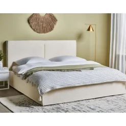 MOISSAC - Tweepersoonsbed - Off-white - 180 x 200 cm - Polyester