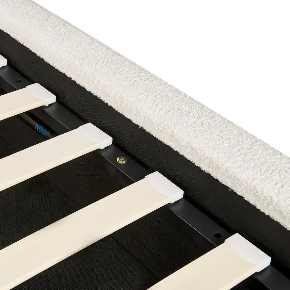 MOISSAC - Tweepersoonsbed - Off-white - 180 x 200 cm - Polyester