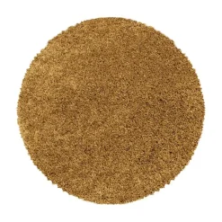 Monaco Soft Rond Shaggy Hoogpolig Vloerkleed Goud - 160 CM ROND