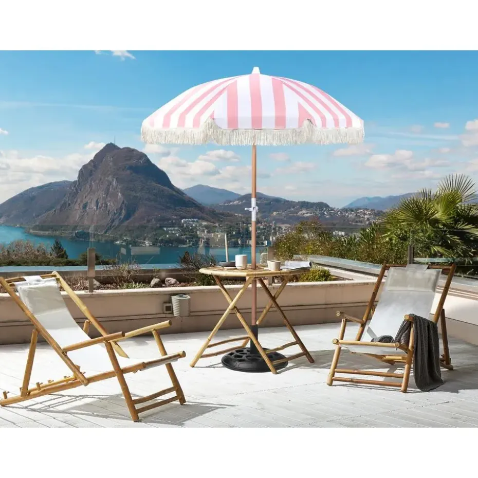 MONDELLO - Parasol - Roze/Wit - Polyester