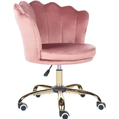 MONTICELLO - Bureaustoel - Roze - Fluweel