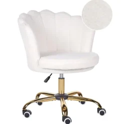MONTICELLO - Bureaustoel - Wit - Bouclé