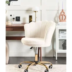 MONTICELLO - Bureaustoel - Wit - Bouclé