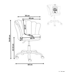 MONTICELLO - Bureaustoel - Wit - Bouclé