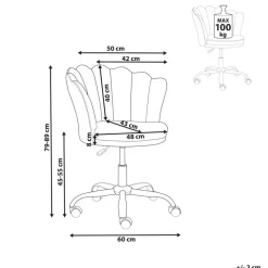 MONTICELLO - Bureaustoel - Wit - Bouclé