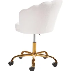 MONTICELLO - Bureaustoel - Wit - Bouclé