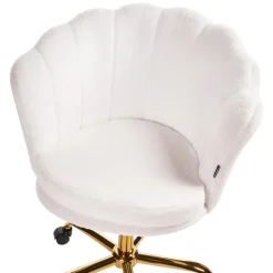 MONTICELLO - Bureaustoel - Wit - Bouclé