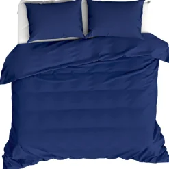 Moodit Dekbedovertrek Basil Navy Blue - Lits Jumeaux - 240 x 220 cm - Katoen