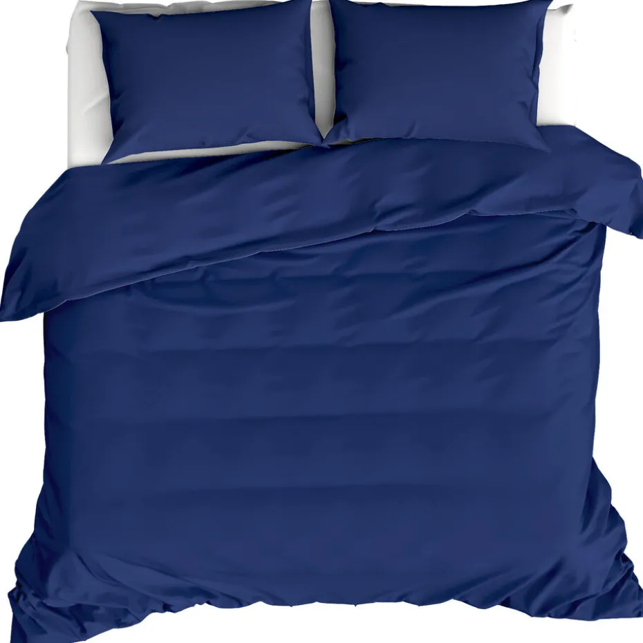 Moodit Dekbedovertrek Basil Navy Blue - Lits Jumeaux - 240 x 220 cm - Katoen