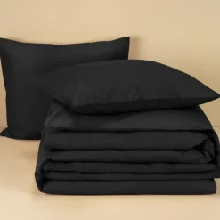 Moodit Dekbedovertrek Basil Black - Tweepersoons - 200 x 220 cm - Katoen