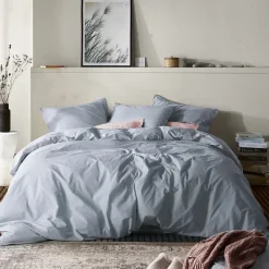 Moodit Dekbedovertrek Basil Stone Blue - Tweepersoons - 200 x 220 cm - Katoen