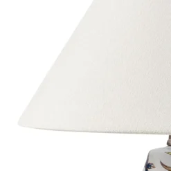 MORACA - Tafellamp - Wit/Blauw - Porselein/Linnen