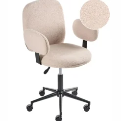 MORAGA - Bureaustoel - Beige - Bouclé