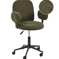 MORAGA - Bureaustoel - Donkergroen - Bouclé