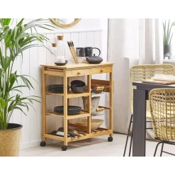 MORINO - Keukentrolley - Lichte houtkleur - Bamboehout