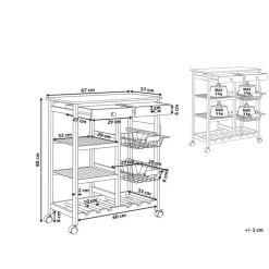 MORINO - Keukentrolley - Lichte houtkleur - Bamboehout