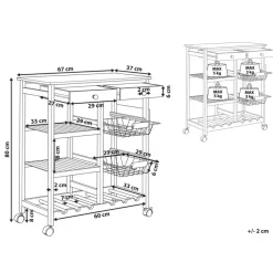 MORINO - Keukentrolley - Lichte houtkleur - Bamboehout