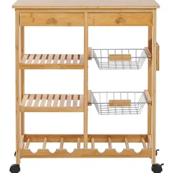 MORINO - Keukentrolley - Lichte houtkleur - Bamboehout