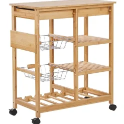 MORINO - Keukentrolley - Lichte houtkleur - Bamboehout