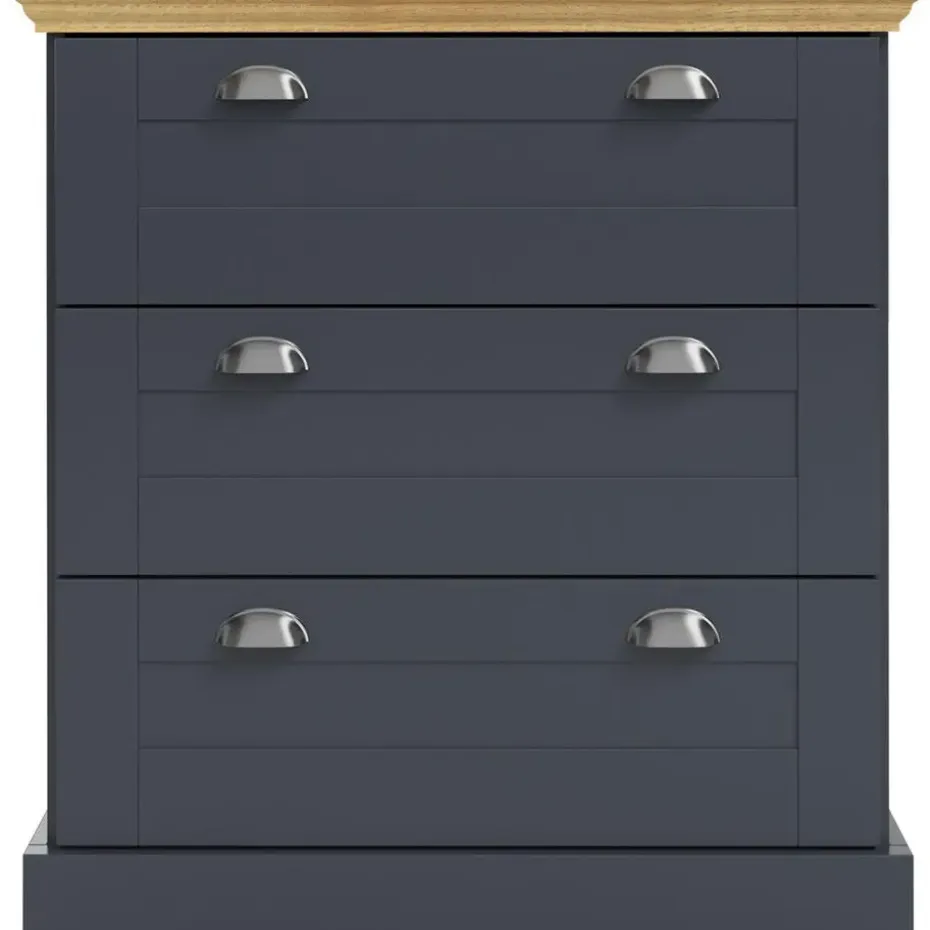 Motala - Commode met 3 laden en grijs hout effect