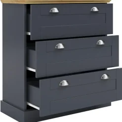 Motala - Commode met 3 laden en grijs hout effect