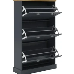 Motala - Schoenenkast met 3 kleppen in antraciet