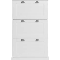 Motala - Schoenenkast met 3 kleppen in wit