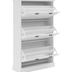 Motala - Schoenenkast met 3 kleppen in wit