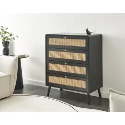 MOURA - Ladekast 4 lades - Zwart - MDF