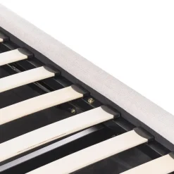 MOUZON - Bed met opbergruimte - Lichtbeige - 140 x 200 cm - Stof