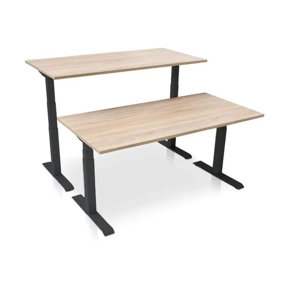 MRC PRO elektrisch ARBO zit-sta bureau - 120x80 cm - midden eiken