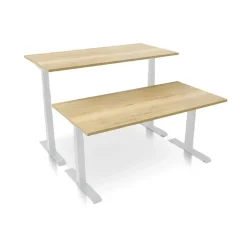 MRC PRO elektrisch ARBO zit-sta bureau - 140x80 cm robuust eiken