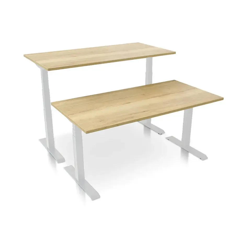 MRC PRO elektrisch ARBO zit-sta bureau - 140x80 cm robuust eiken