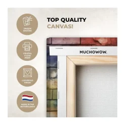 MuchoWow Canvas Schilderij 120x80cm Aap Graffiti Muziek