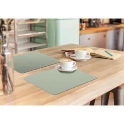 MuchoWow Placemat (6stuks) 45x30cm Mintgroen Effen kleur