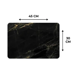 MuchoWow Placemat (6stuks) 45x30cm Marmer look Luxe Zwart Goud