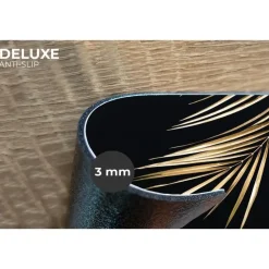 MuchoWow Placemat (6stuks) 45x30cm Bladeren Planten Goud Zwart