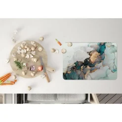 MuchoWow Placemat (6stuks) 45x30cm Marmer print Goud Blauw