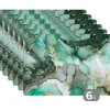 MuchoWow Placemat (6stuks) 45x30cm Goud Marmer Groen Luxe