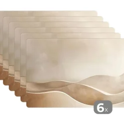 MuchoWow Placemat (6stuks) 45x30cm Beige Natuur Abstract