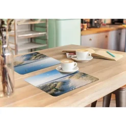 MuchoWow Placemat (6stuks) 45x30cm Duin Meeuw Strand Zee Zon