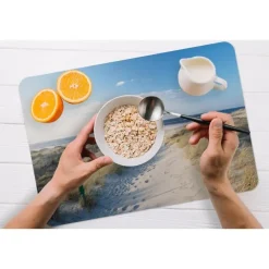 MuchoWow Placemat (6stuks) 45x30cm Duin Meeuw Strand Zee Zon